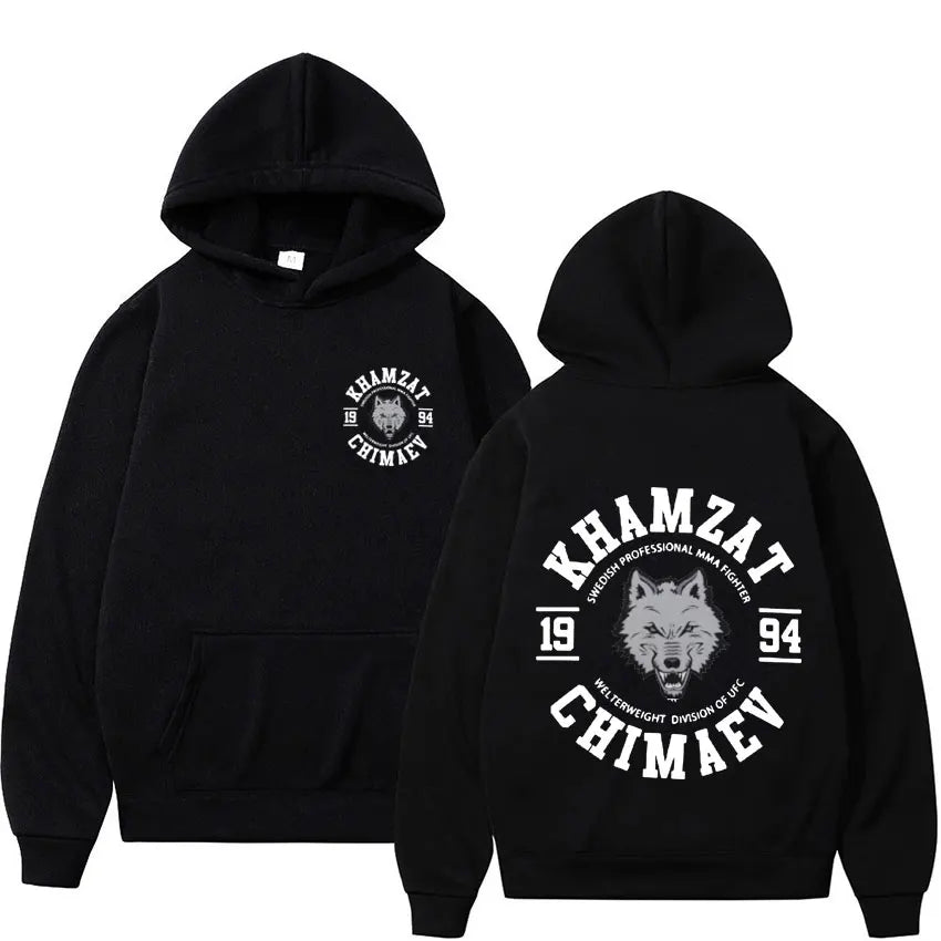 Khamzat Chimaev Fighter Print Hoodies Streetwear Men Women Clothing Fashion Sweatshirts Fleece Long Sleeve Pullovers Hoodie Y2K