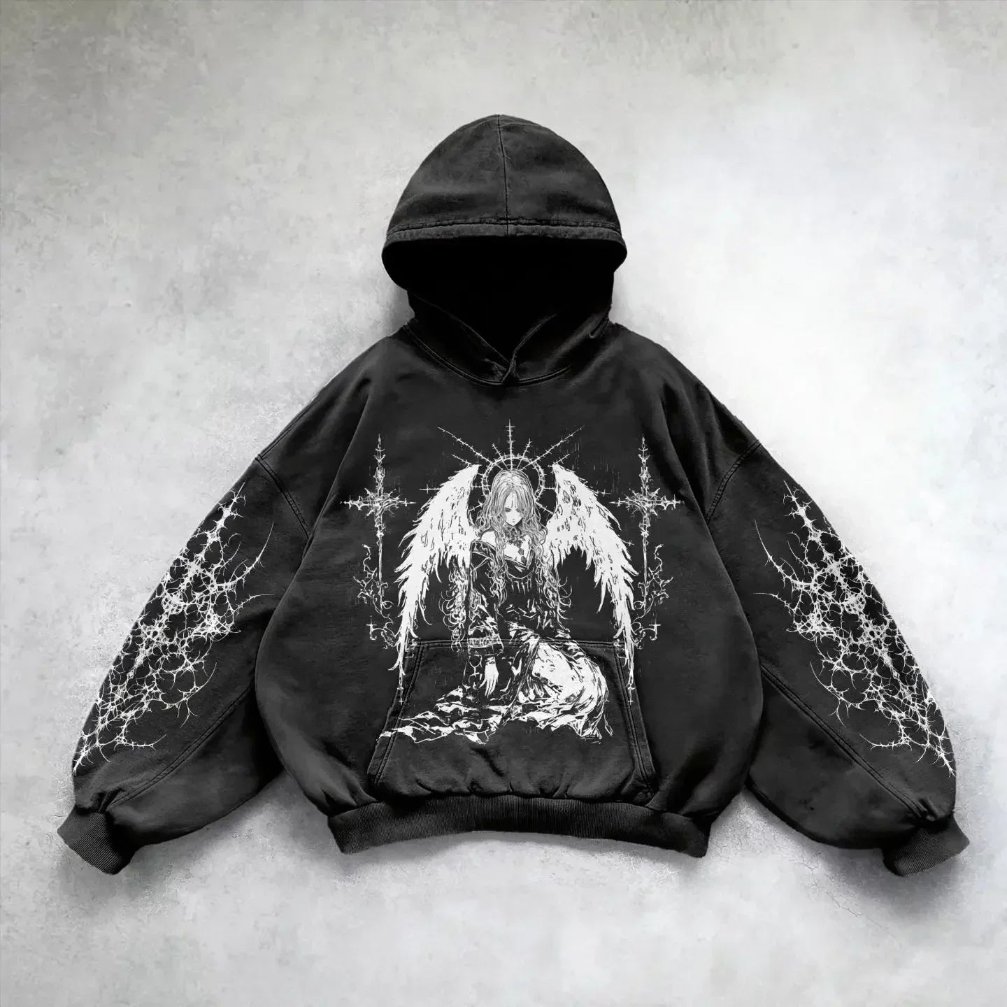 Y2k Gothic Clothing Hoodie Men Women New Goddess Pattern Printing Hip Hop Casual Sweatshirt Selling Personality Retro Streetwear