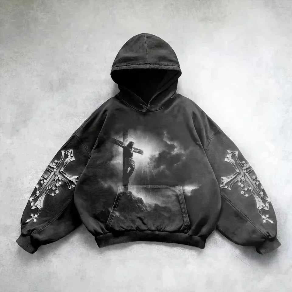 Y2k Gothic Clothing Hoodie Men Women New Goddess Pattern Printing Hip Hop Casual Sweatshirt Selling Personality Retro Streetwear